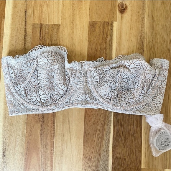 Free People Starla Underwire Lace Demi Bra Skies - Picture 2 of 6